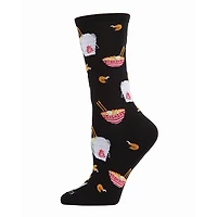 MeMoi Let's Order Takeout Bamboo Blend Crew Socks