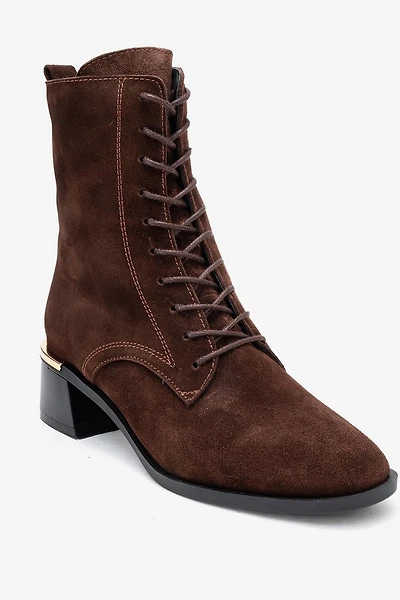 Forever & Always Womens Avia Leather Block Heel Boot