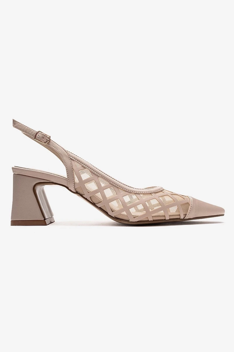 Prologue Shoes Womens Alveron Block Heel Mesh Pump