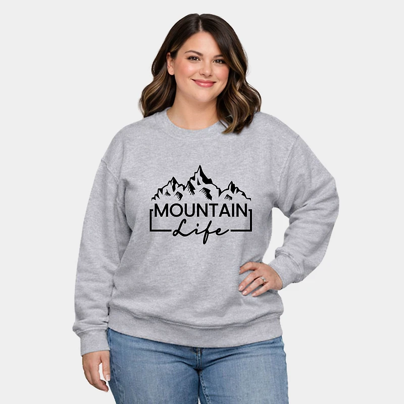 Simply Sage Market - Mountain Life Women's Plus Sized Graphic Sweatshirt