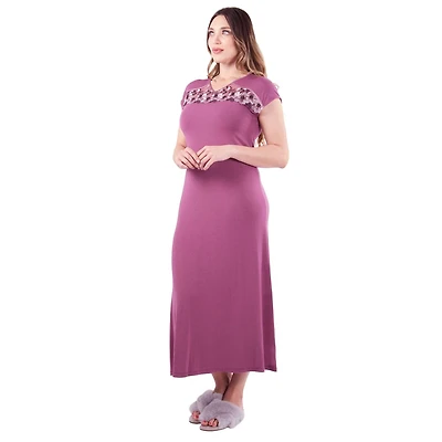 MeMoi Women's Enchanted Romance Floral Accent Embroidered Nightgown