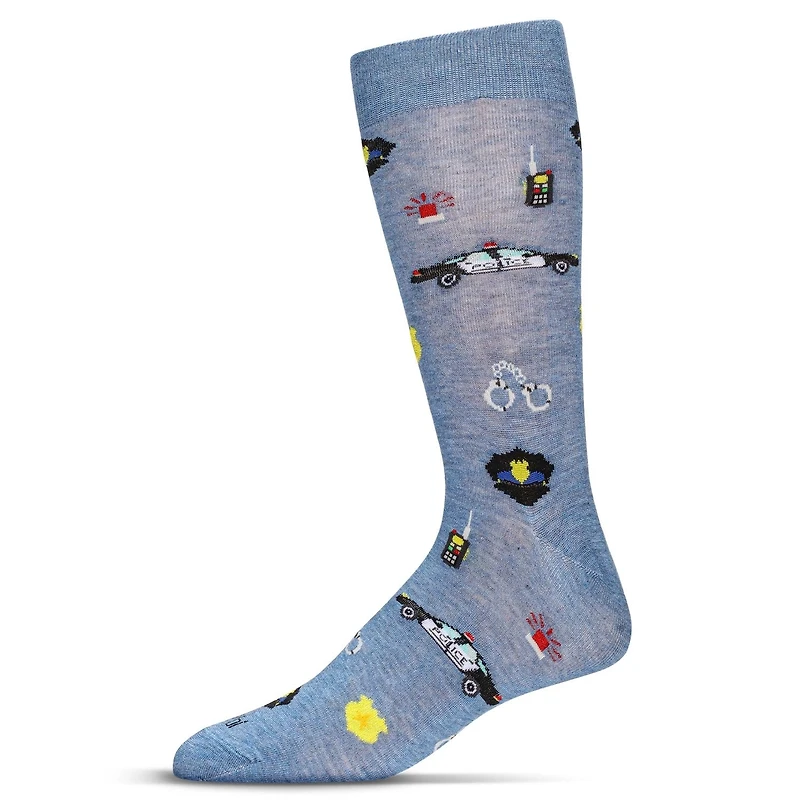 MeMoi Men's Police Bamboo Crew Socks