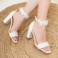 Forever & Always Womens Dede Lace Bridal Heeled Sandals