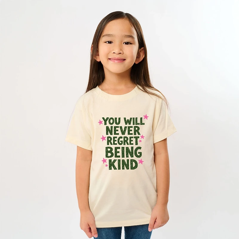 The Juniper Shop - You Will Never Regret Being Kind Green Youth Short Sleeve Graphic T-Shirt