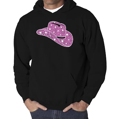LA Pop Art Cowgirl Hat - Men's Word Hooded Sweatshirt