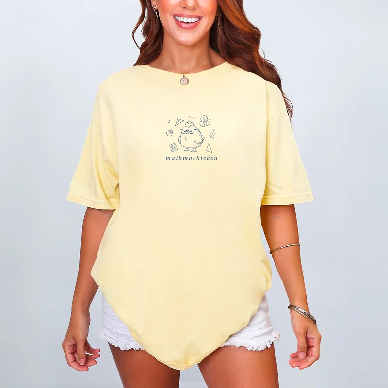 Simply Sage Market - Mathmachicken Pun Women's Garment Dyed Graphic T-Shirt