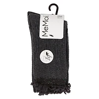 MeMoi 2 Pair Women's Combed Cotton-Rich Crew Socks