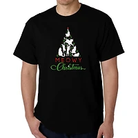 LA Pop Art Men's Word T-Shirt - Meowy Christmas Tree