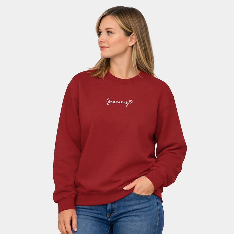 Simply Sage Market - Embroidered Grammy Heart Women's Graphic Sweatshirt