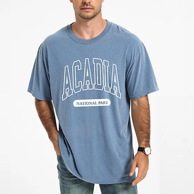 Simply Sage Market - Acadia National Park Varsity Men's Garment Dyed Graphic T-Shirt