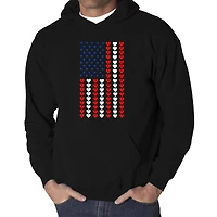 LA Pop Art Heart Flag - Men's Word Hooded Sweatshirt