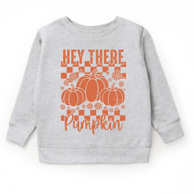 The Juniper Shop - Youth Graphic Sweatshirt Hey There Pumpkin Checkered