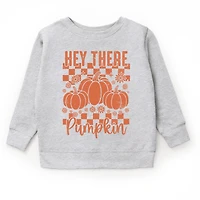 The Juniper Shop - Youth Graphic Sweatshirt Hey There Pumpkin Checkered