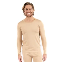 Leveret Men's Neutral Solid Thermal Pajama Set