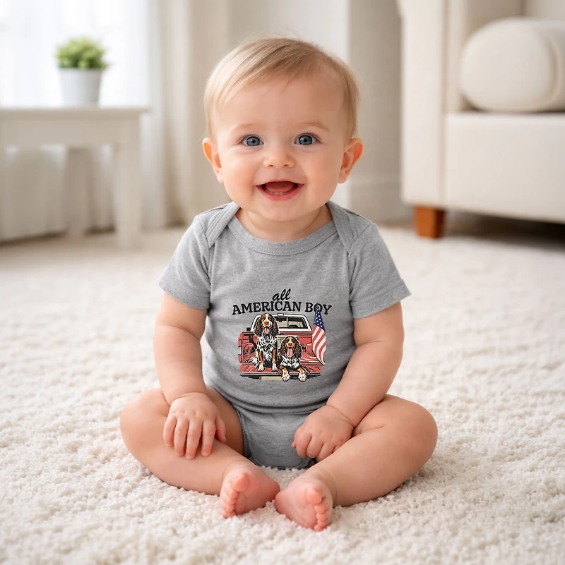 The Juniper Shop - All American Boy Dogs Baby Short Sleeve Graphic Bodysuit