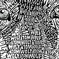 LA Pop Art Men's Wolf Word T-Shirt
