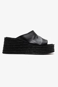 Forever & Always Womens Marc Leather Wedge Sandals