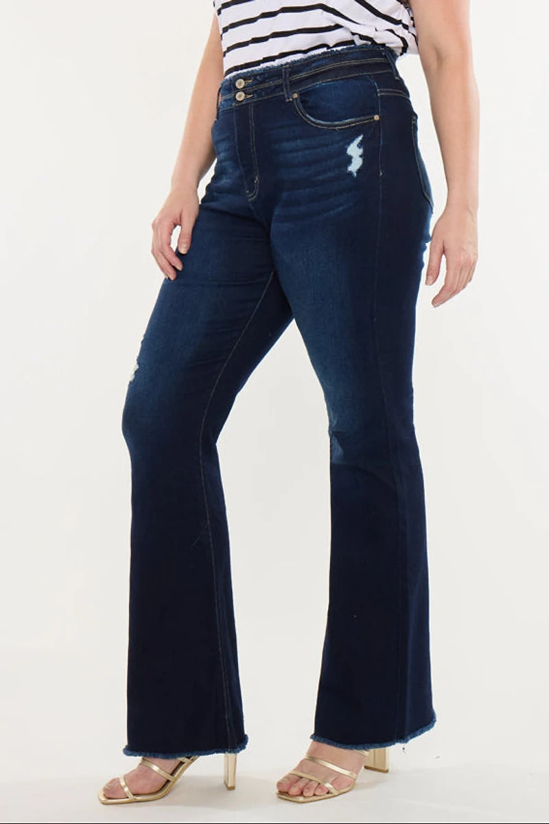KanCan Women's Plus High Rise Flare Jeans Gill