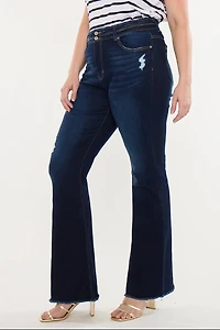 KanCan Women's Plus High Rise Flare Jeans Gill