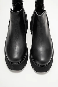 Forever & Always Womens Clen Leather Platform Chelsea Boots