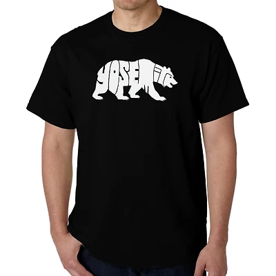 LA Pop Art Men's Yosemite Bear Word T-Shirt