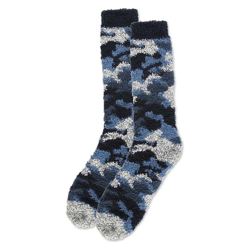 MeMoi Men's Camo Fuzzy Warm Cozy Crew Socks