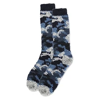 MeMoi Men's Camo Fuzzy Warm Cozy Crew Socks