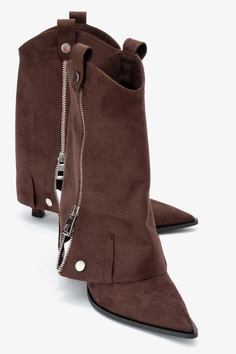 Prologue Shoes Womens Lola Zip Pointed Toe Heel Boot