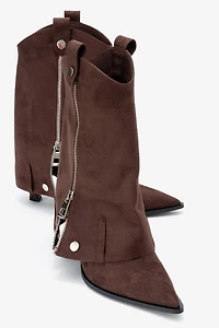 Prologue Shoes Womens Lola Zip Pointed Toe Heel Boot