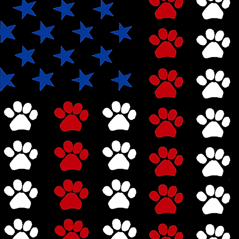 LA Pop Art Men's Cotton/Poly Blend T-Shirt - Paws Flag