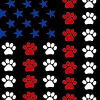 LA Pop Art Men's Cotton/Poly Blend T-Shirt - Paws Flag
