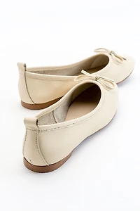 Forever & Always Womens Florence Leather Ballerina Flats