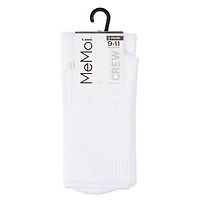 MeMoi Women's 2 Pair Pack Thin Ribbed Crew Socks