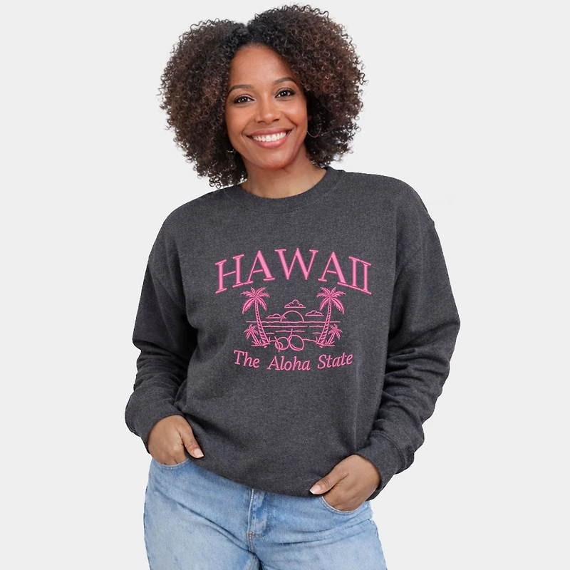 Simply Sage Market - Embroidered Hawaii The Aloha State  Women's Graphic Sweatshirt