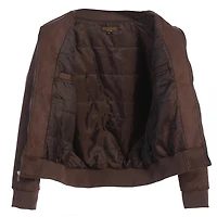 Gioberti Men's Faux Suede Bomber Jacket with Warm Light Inner Padding