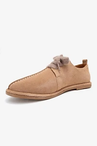 Forever & Always Womens Denora Leather Lace Up Shoes