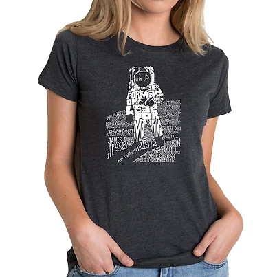 LA Pop Art Women's Cotton/Poly Blend Word TShirt - ASTRONAUT
