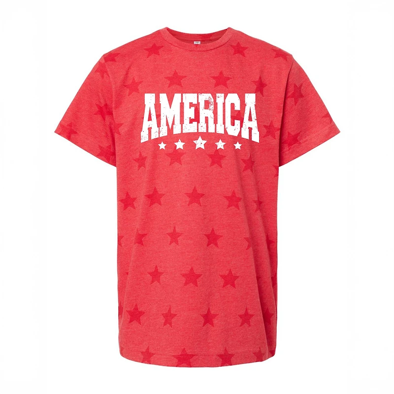 The Juniper Shop - America Varsity Star Distressed Youth Short Sleeve Tee