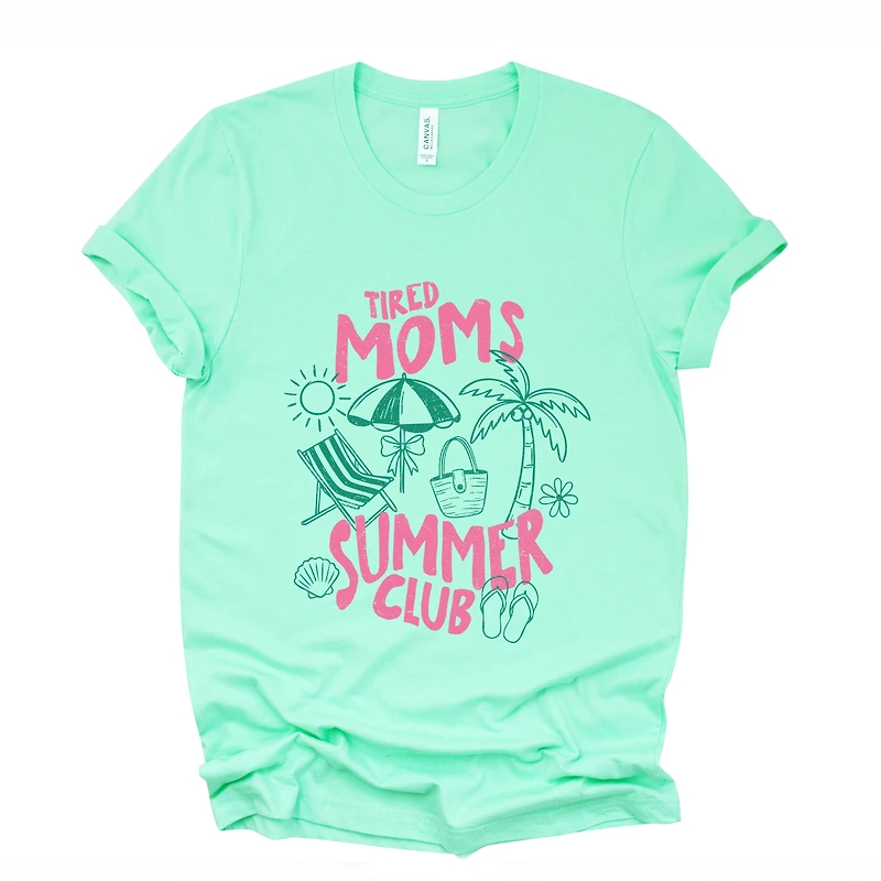 Simply Sage Market - Tired Moms Summer Club Women's Short Sleeve Graphic T-Shirt