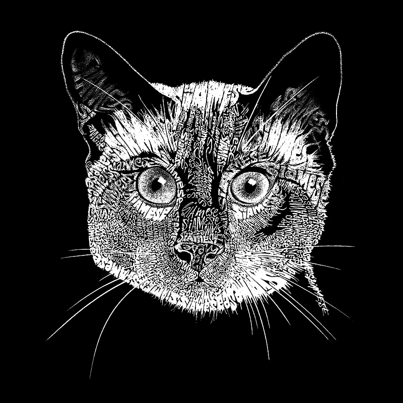 LA Pop Art Siamese Cat - Women's Word Hooded Sweatshirt