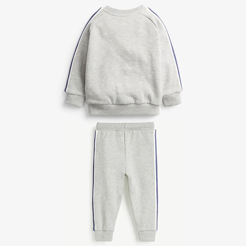 MyKids-USA Baby Boy Cartoon Truck Hoodie and Trousers Set - Side Striped, Midweight