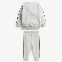 MyKids-USA Baby Boy Cartoon Truck Hoodie and Trousers Set - Side Striped, Midweight