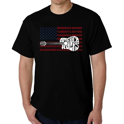 LA Pop Art Men's T-Shirt - America Rocks, Patriotic Graphic Tee