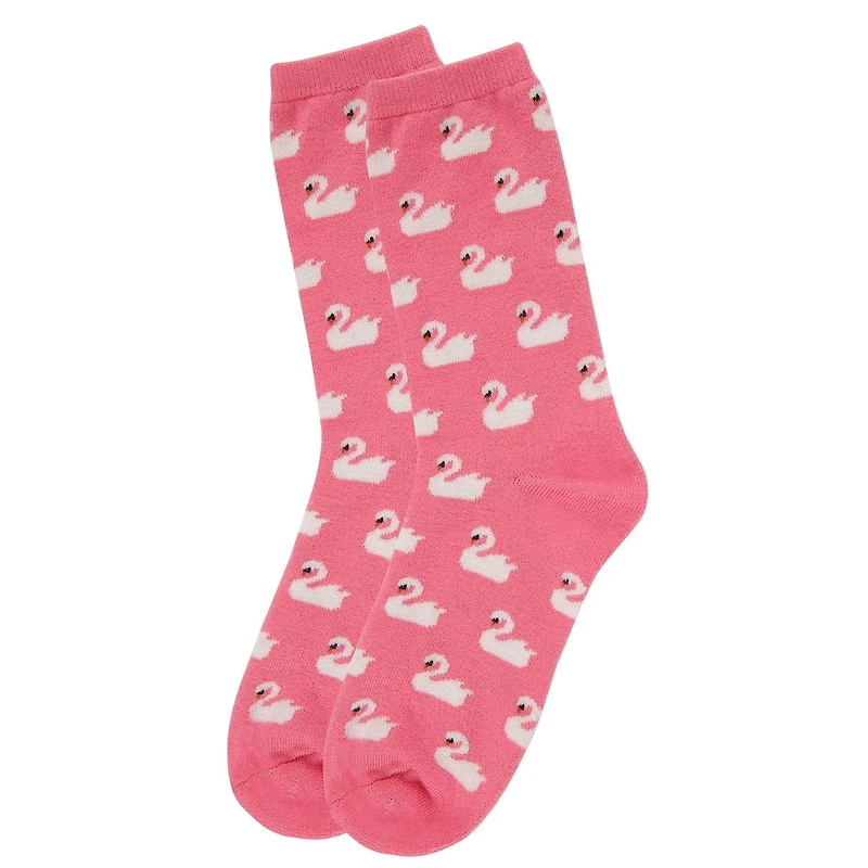 MeMoi Women's Soft White Swan Cashmere Blend Crew Socks