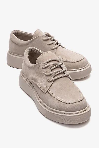 Forever & Always Womens Mareon Leather Lace Up Sneaker