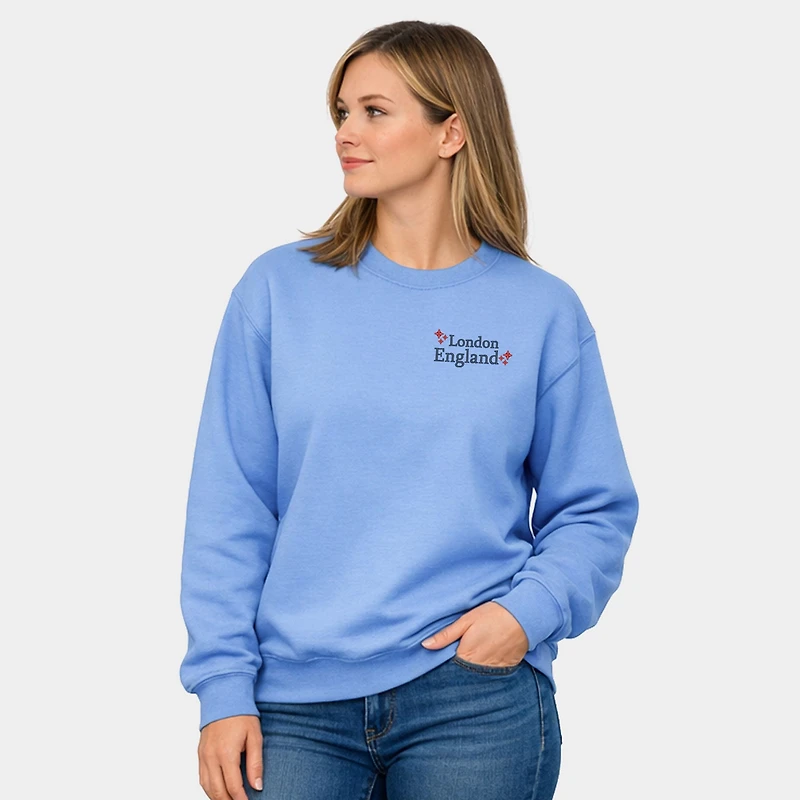 Simply Sage Market - Embroidered London England Stars Women's Graphic Sweatshirt