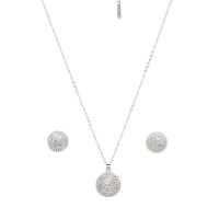 AGP PARIS Sparkling Sphere Stud Womens Necklace and Earrings Set