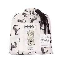 MeMoi Women's Zebra Notch Collar Cotton Blend Pajama Set