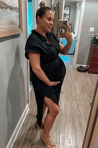PinkBlush Womens Olive Button Down Maternity Midi Dress