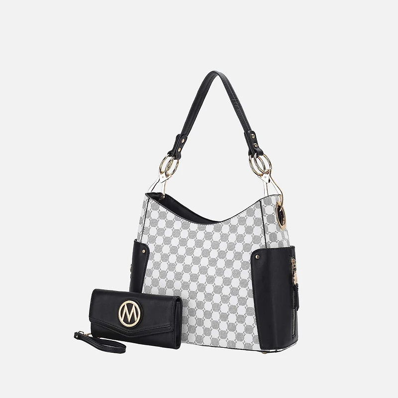 MKF Collection by Mia K. Penelope Circular Print Shoulder Handbag with Matching Wallet